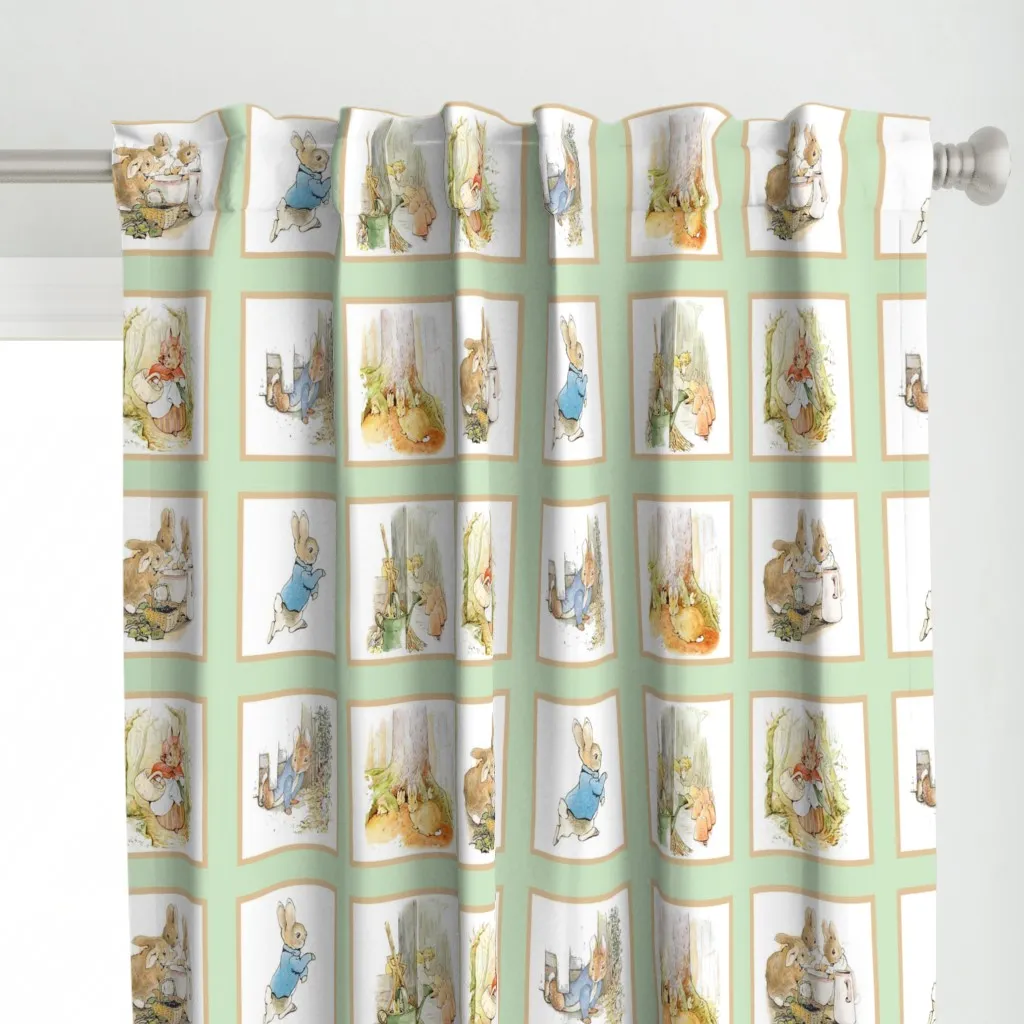 Cheater Quilt Block Panel Curtain Panel - White alternate view