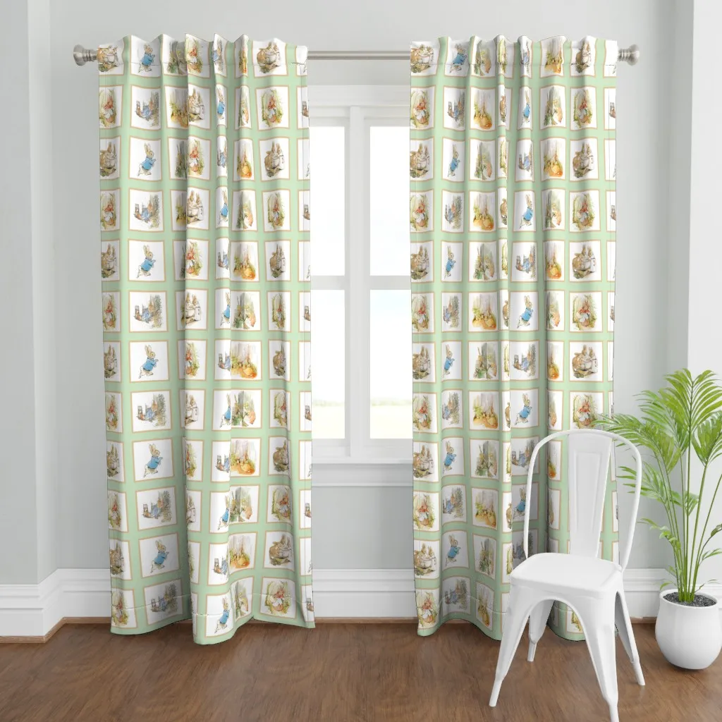 Cheater Quilt Block Panel Curtain Panel - White product