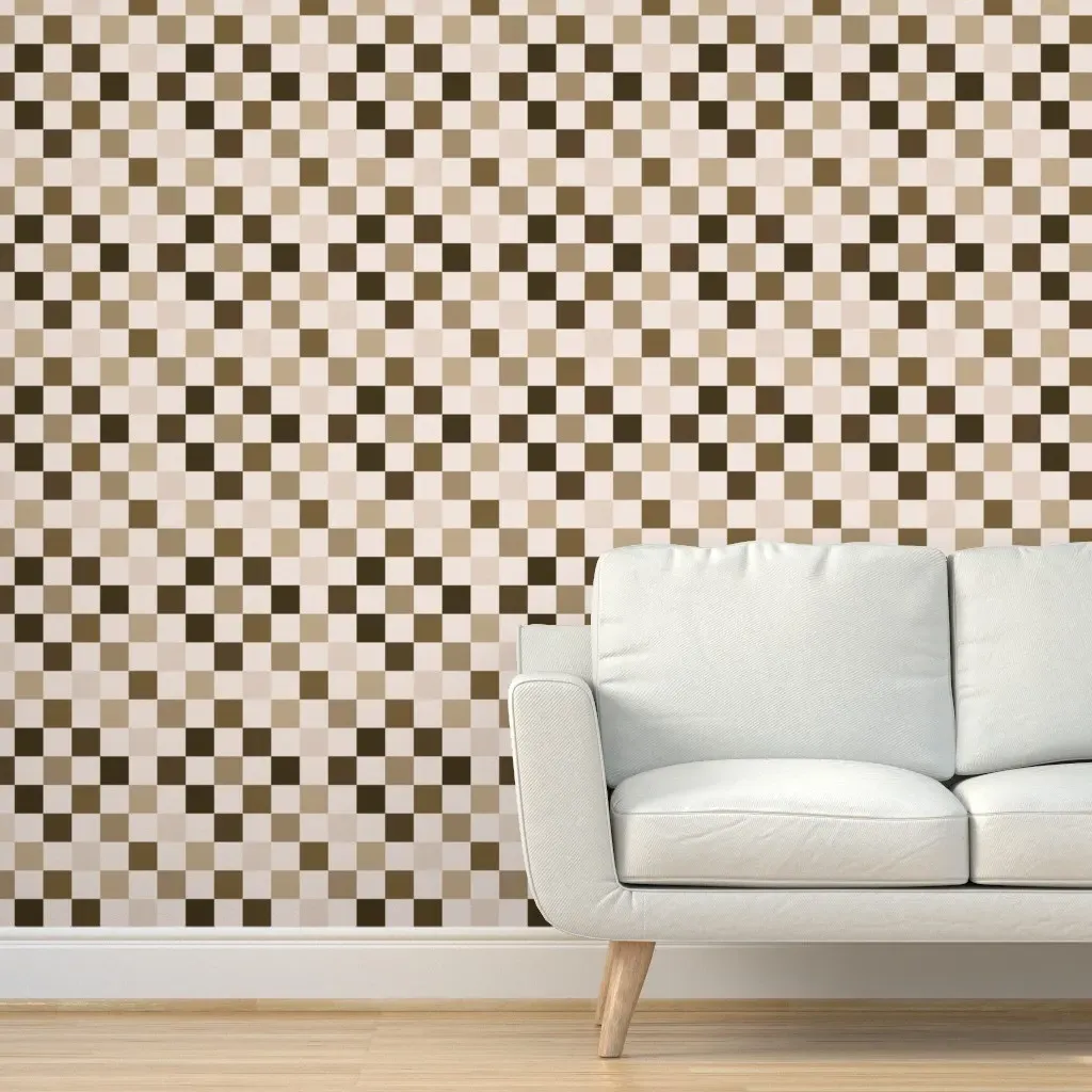 Checkerboard Peel and Stick Wallpaper - Brown, Beige product
