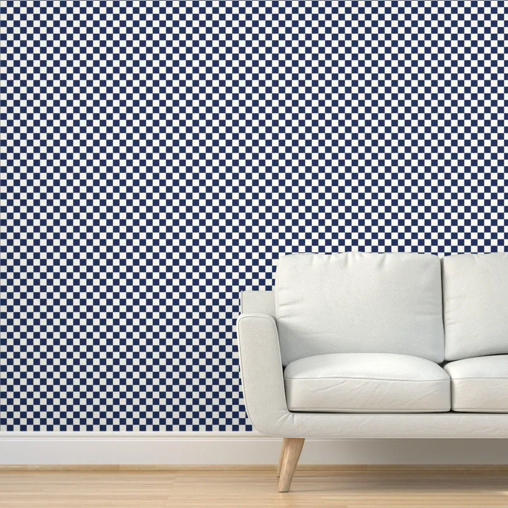 Checkerboard Peel and Stick Wallpaper Removable - Navy Blue product