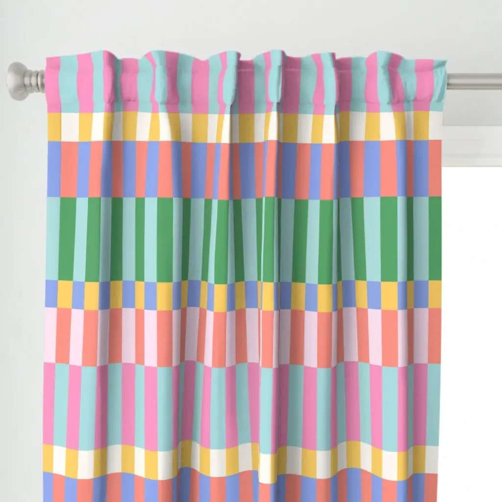 Checkered Theme 2 Curtain Panel - Light Pink alternate view