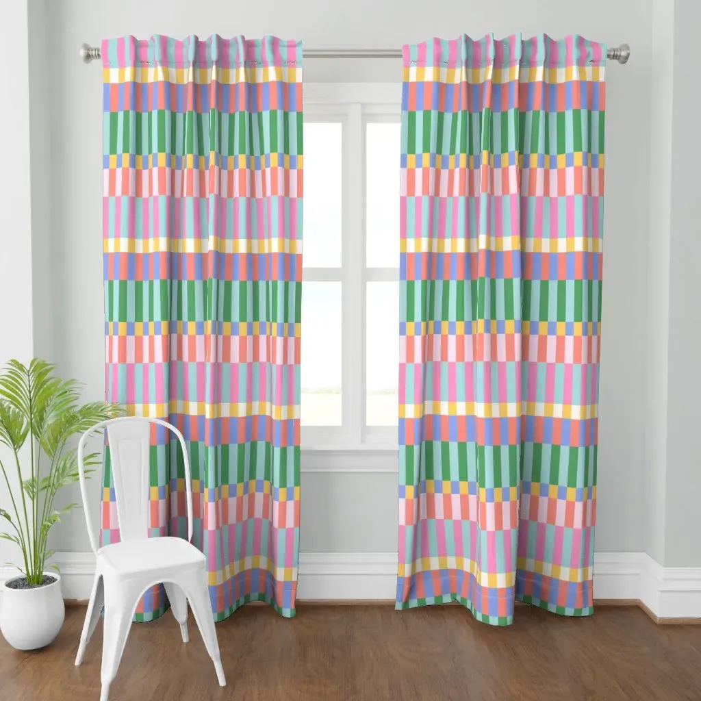 Checkered Theme 2 Curtain Panel - Light Pink product