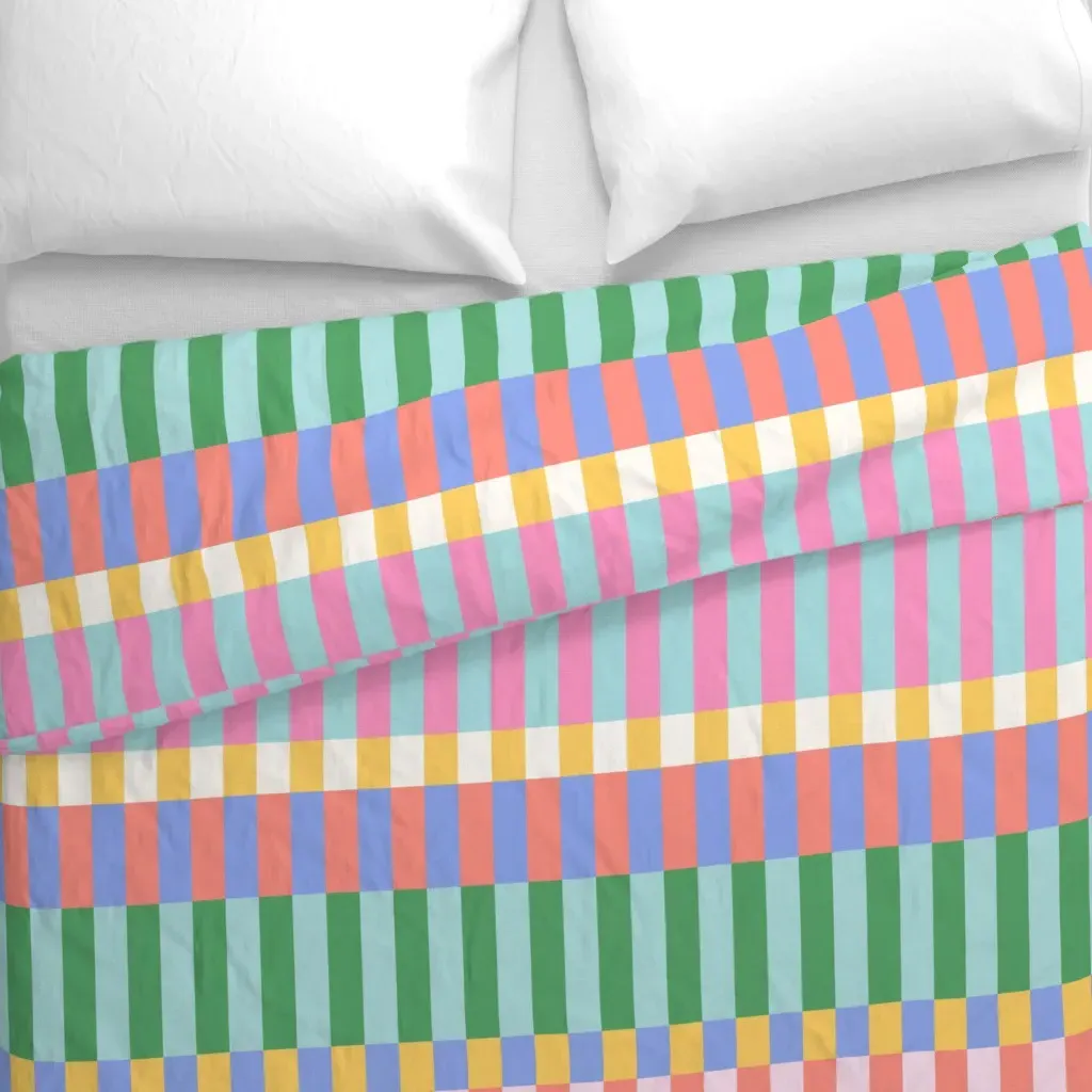 Checkered Theme 2 Duvet Cover - Light Pink alternate view