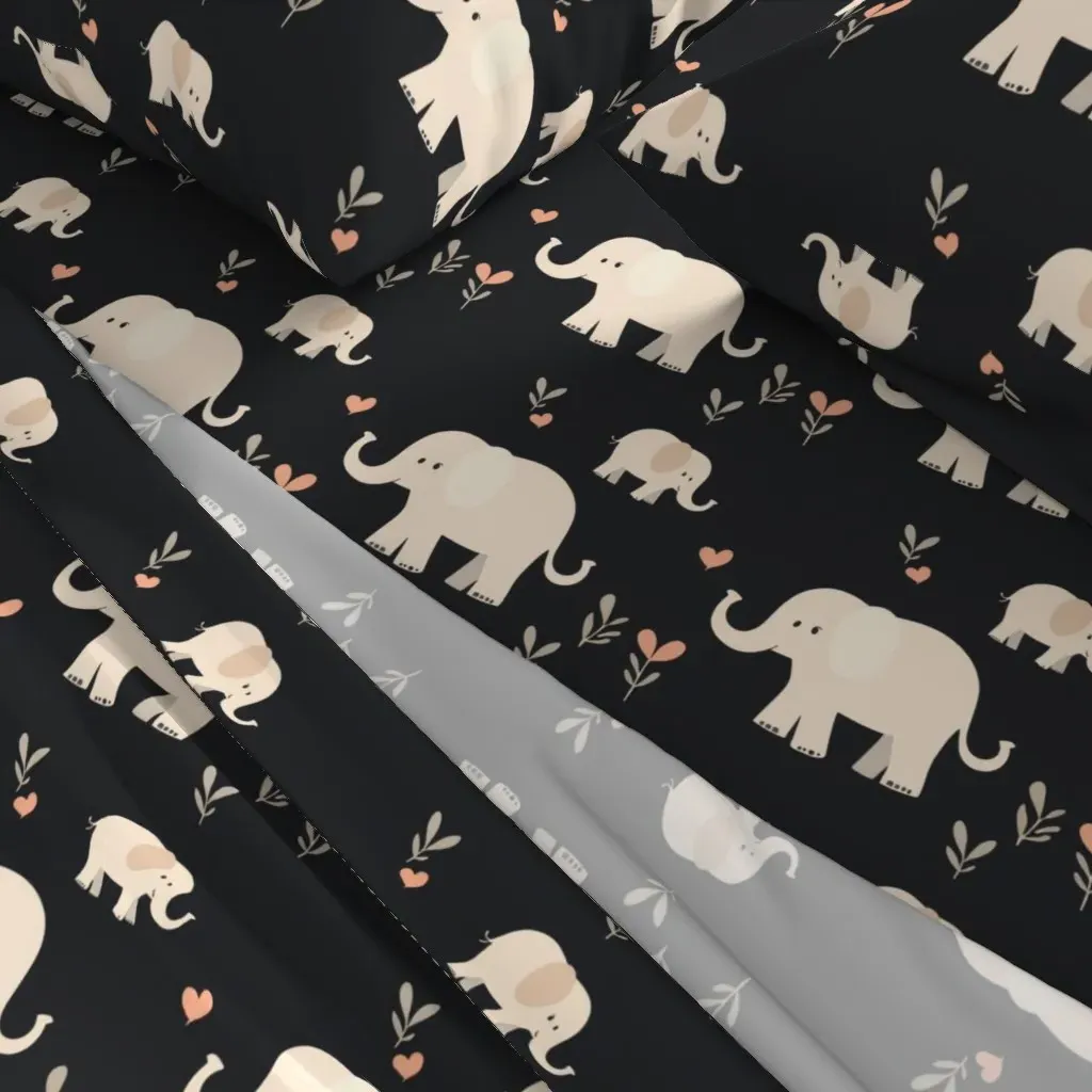 Cheeky Elephants Twin Sheet Set - Peach, Light Pink alternate view