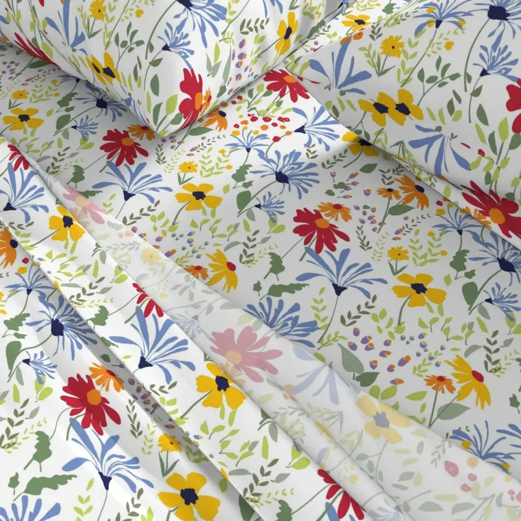 Cheerful Garden Floral Twin Sheet Set - Red alternate view