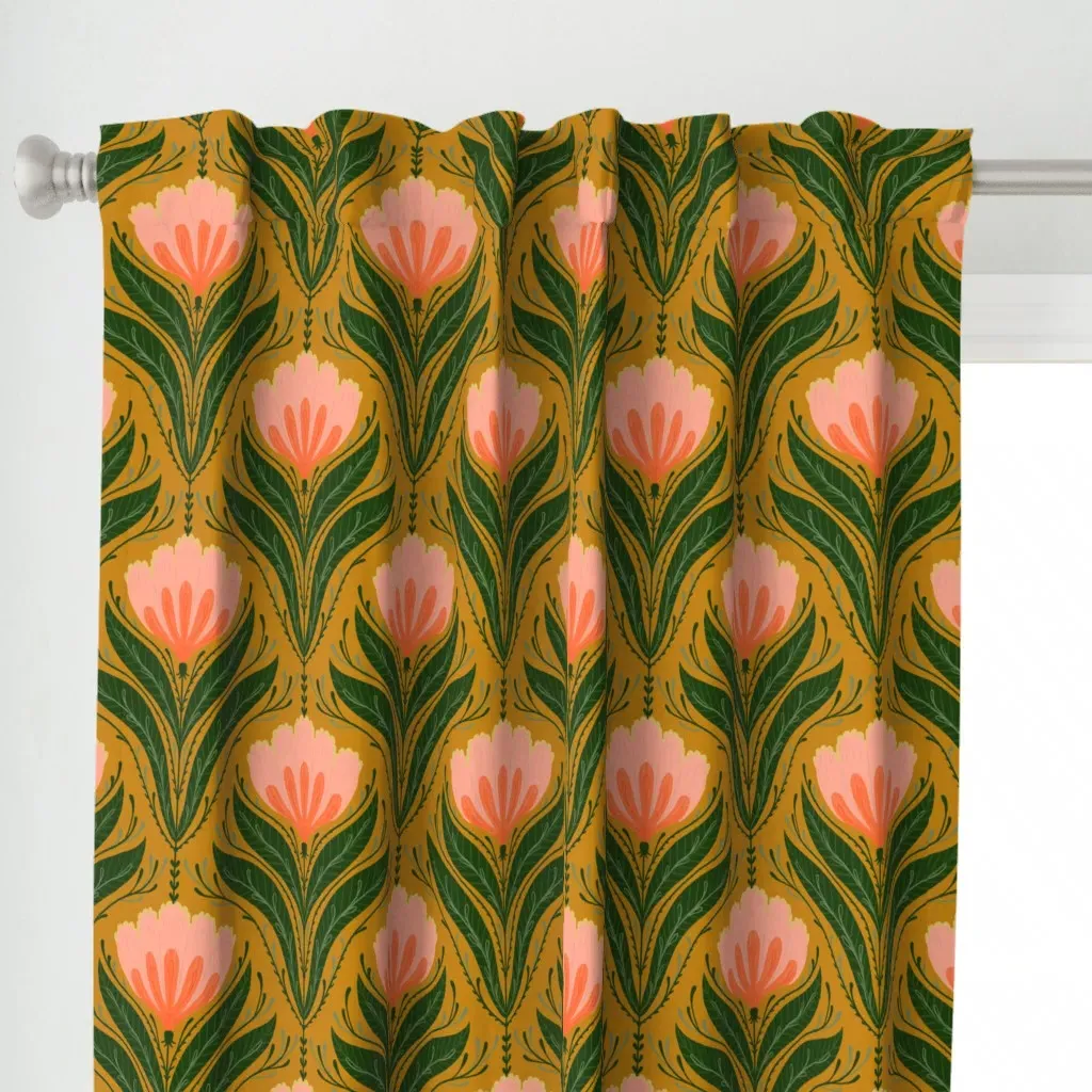 Cheerful Garden Medium Curtain Panel - Pink alternate view
