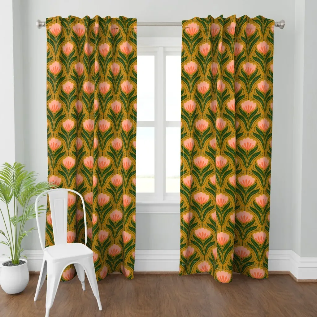 Cheerful Garden Medium Curtain Panel - Pink product
