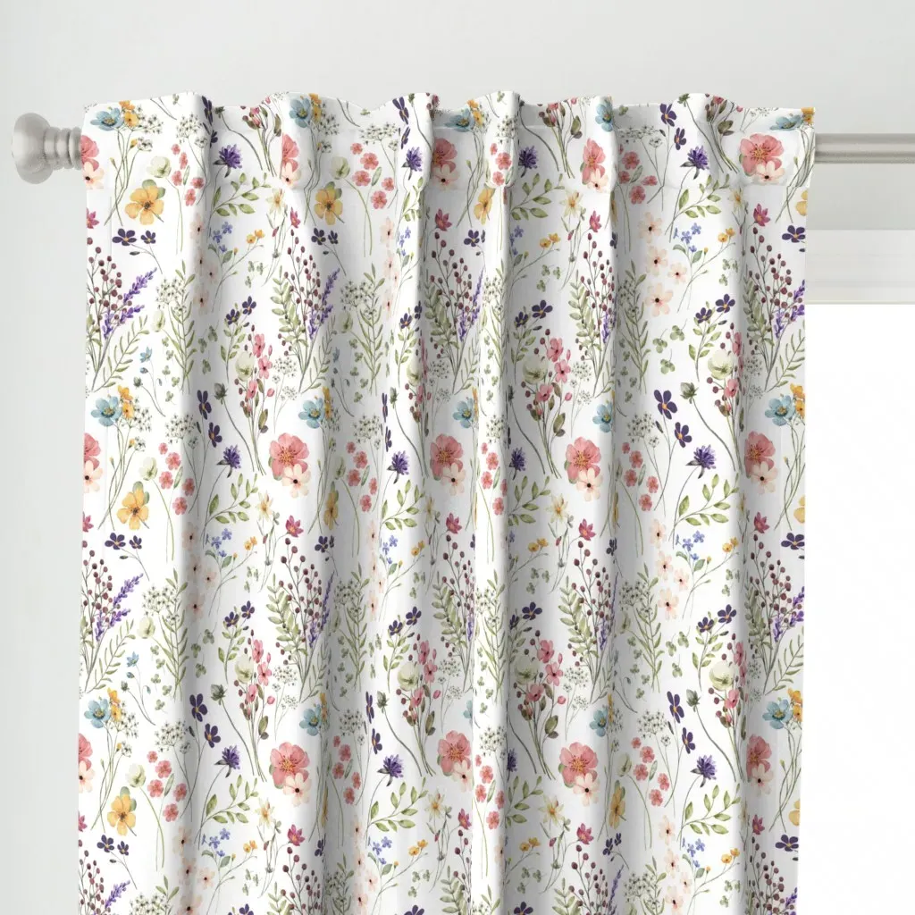 Cheery Colorful Rustic Curtain Panel - Pink alternate view