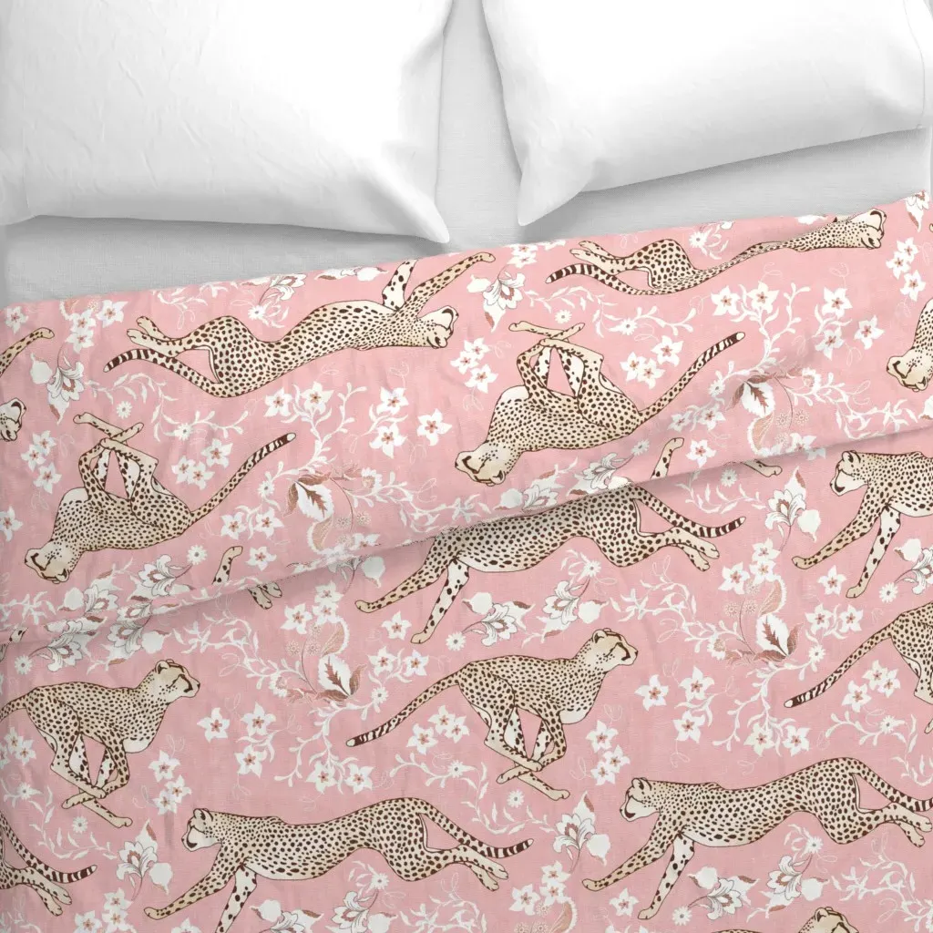 Cheetah Chintz Cotton Candy Duvet Cover - Pink alternate view
