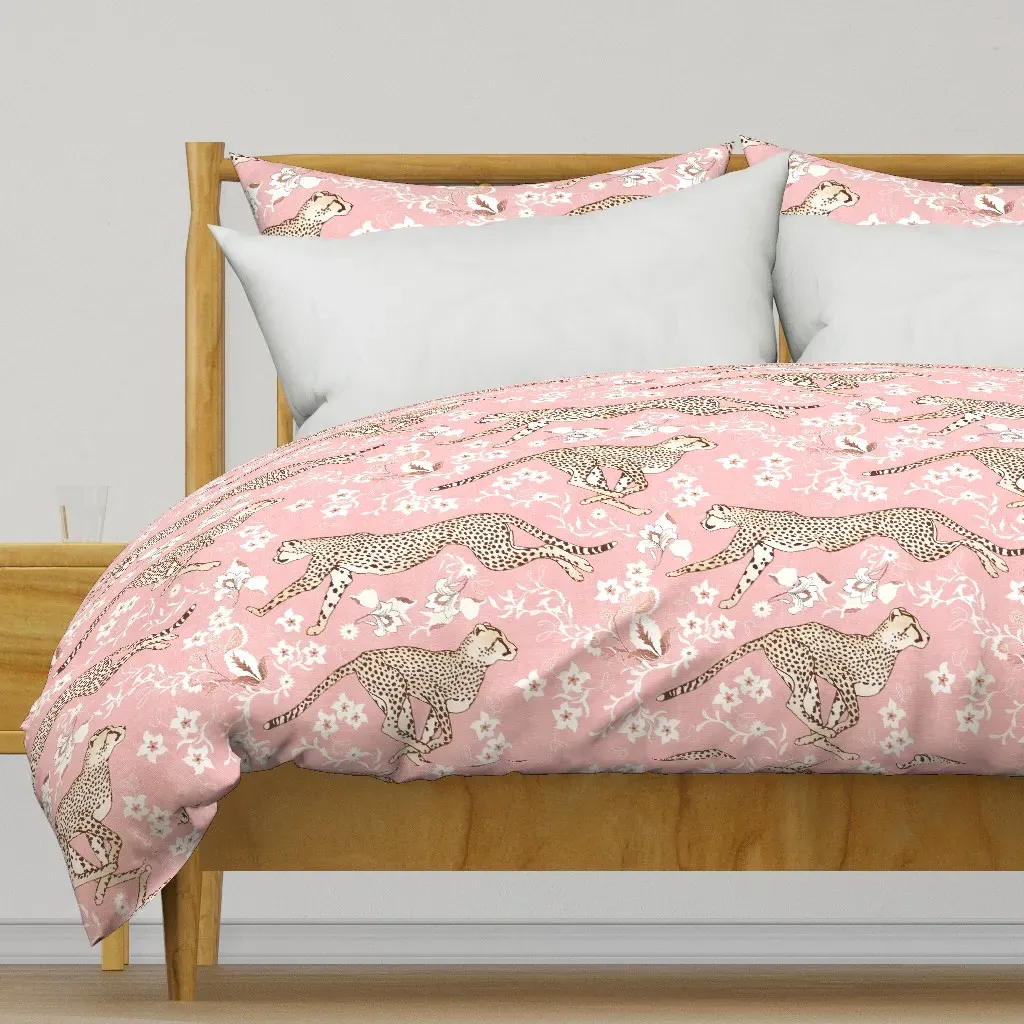 Cheetah Chintz Cotton Candy Duvet Cover - Pink product