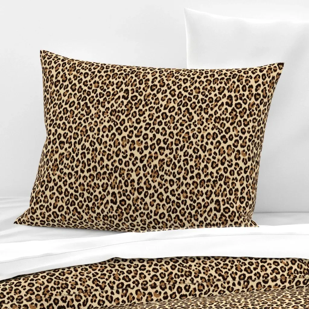 Cheetah Leopard Print Standard Knife Edge Cushion - Brown, Cotton Sateen product