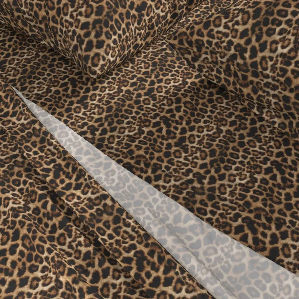Cheetah Leopard Queen Sheet Set - Brown, Velvet alternate view