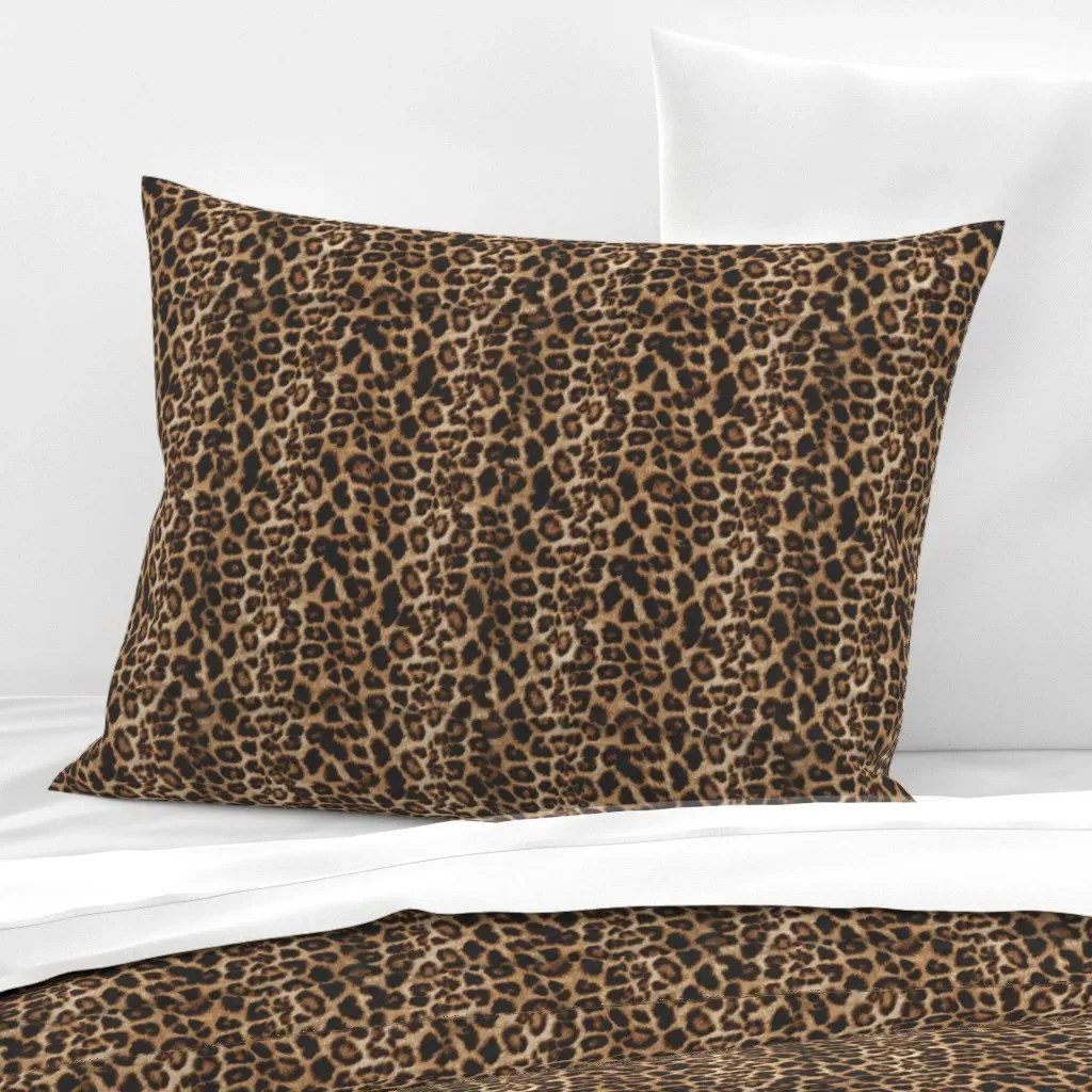 Cheetah Leopard Standard Knife Edge Cushion Cover - Brown, Cotton Sateen product