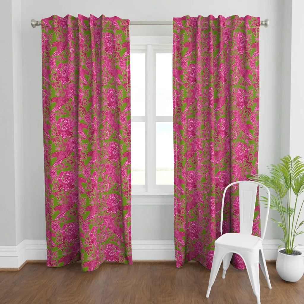 Cheetah Monochromatic Curtain Panel - Pink product