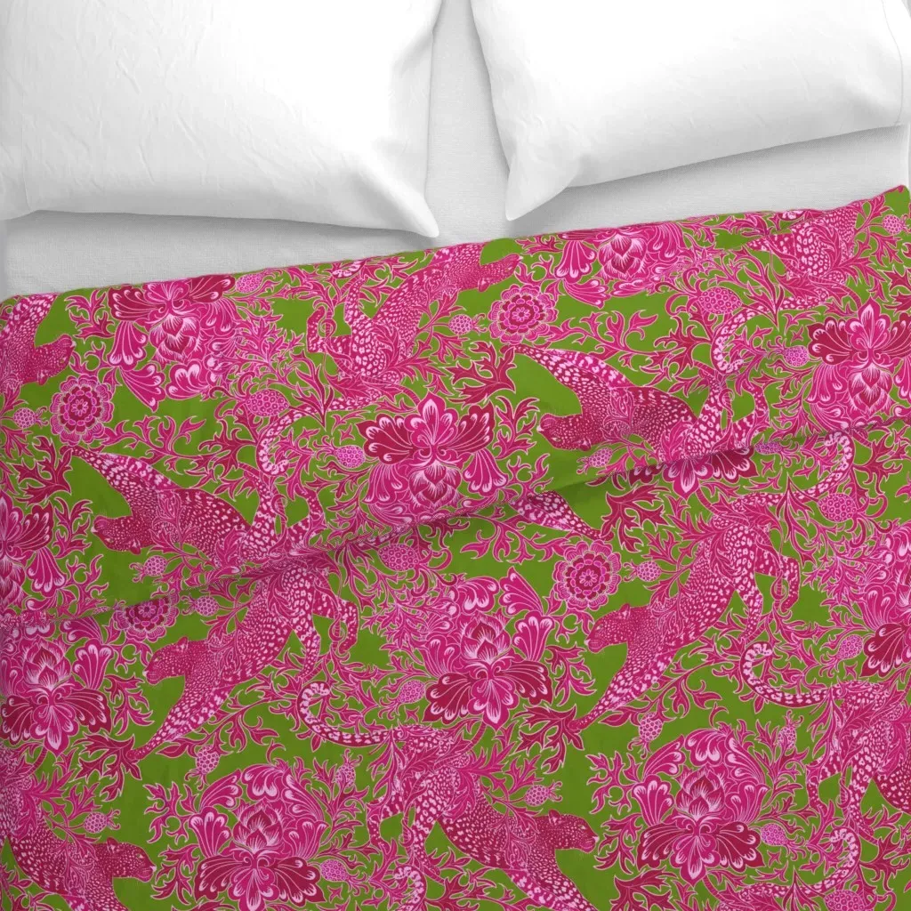 Cheetah Monochromatic Duvet Cover - Fuchsia alternate view