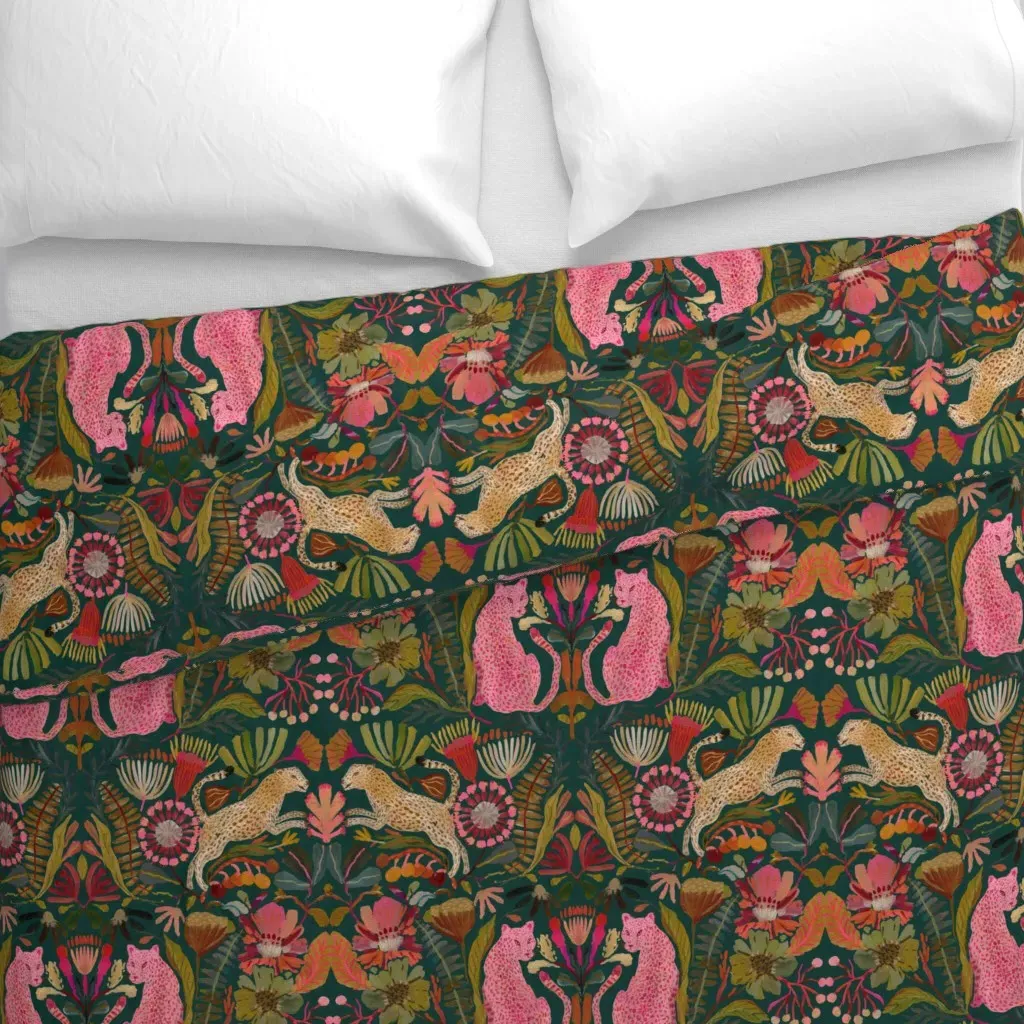 Cheetah Print Duvet Cover - Emerald alternate view