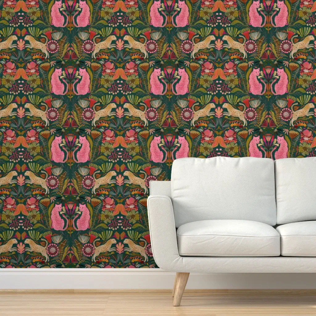 Cheetah Print Peel and Stick Wallpaper - Emerald product