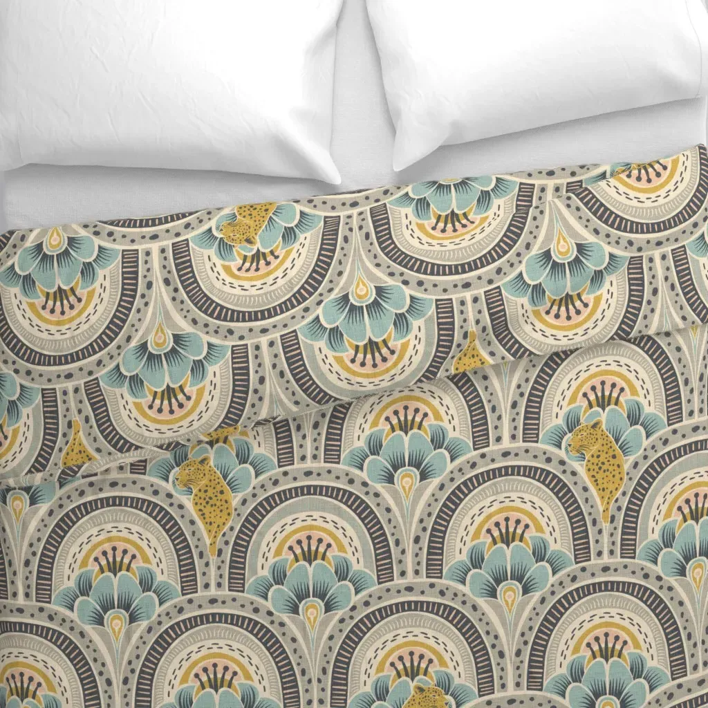 Cheetah Scallop Duvet Cover - Mustard Yellow alternate view