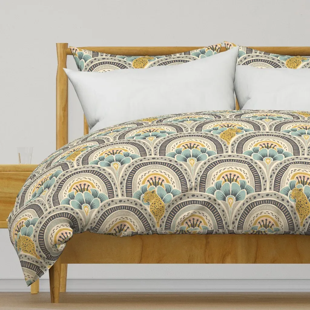 Cheetah Scallop Duvet Cover - Mustard Yellow product