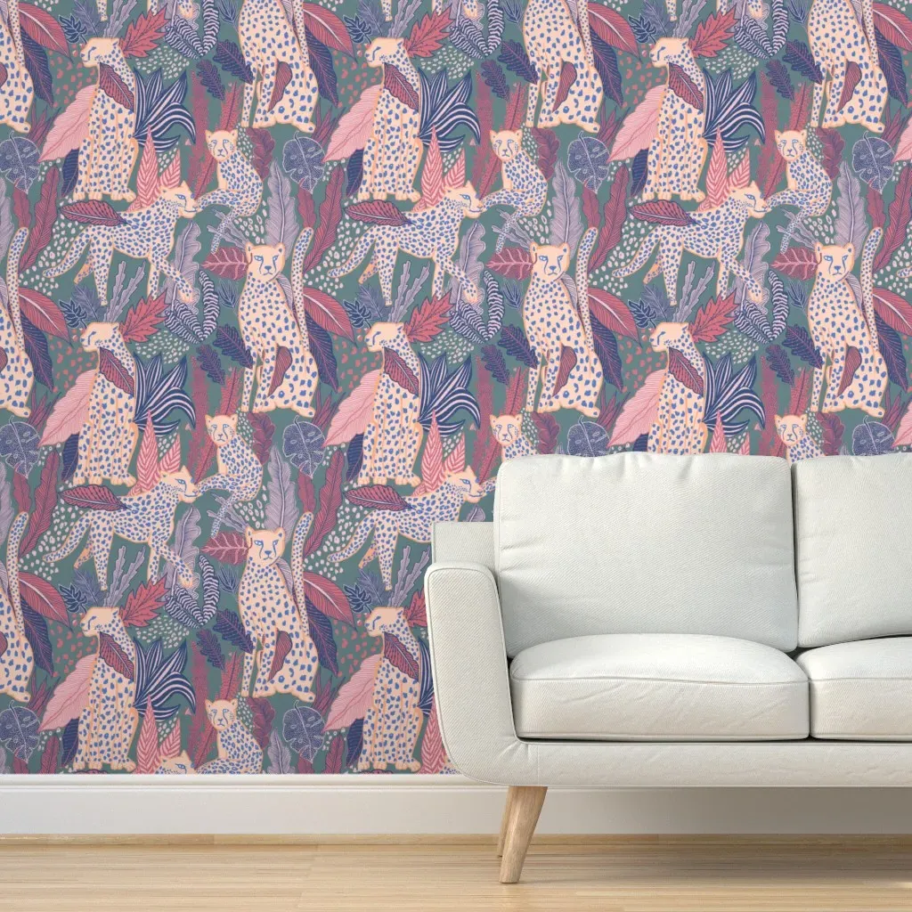 Cheetah Skin Peel and Stick Wallpaper - Dusty Rose product