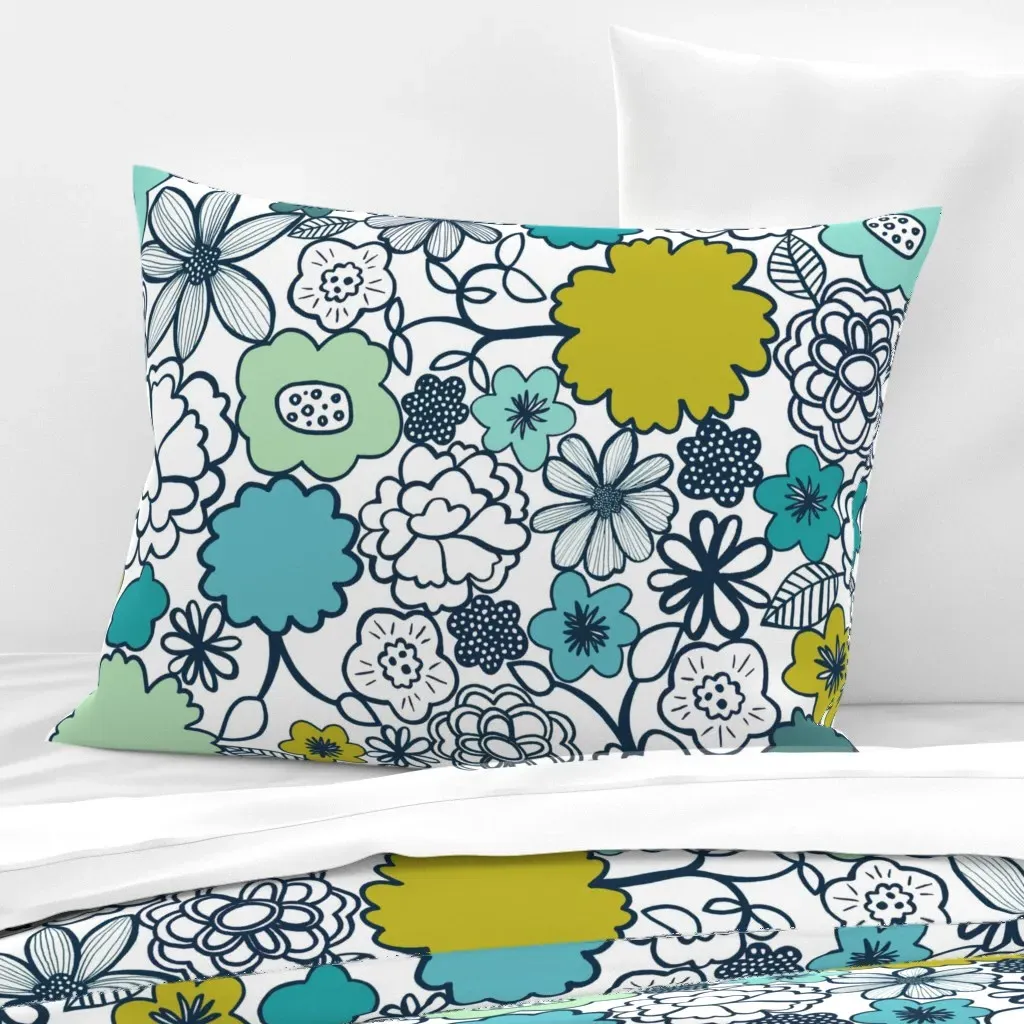 Chelsea Blues Standard Knife Edge Cushion Cover - Teal, Cotton Sateen product