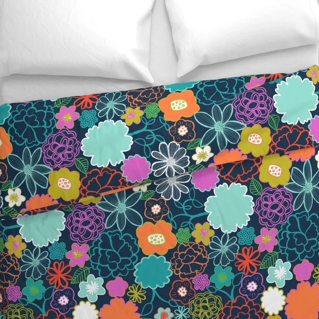 Chelsea Floral Duvet Cover - Orange alternate view