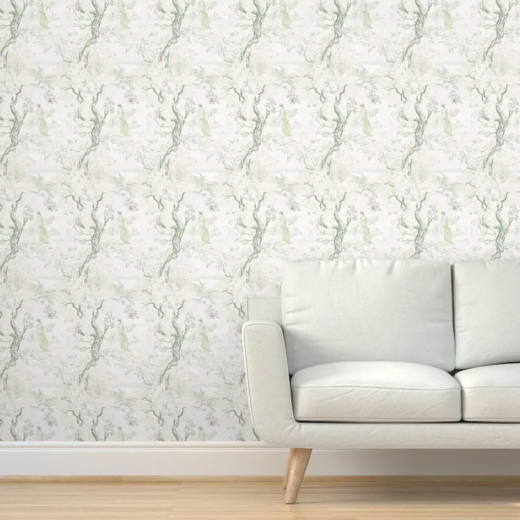 Cherry Blossom Wood Snow Peel and Stick Wallpaper - Off-White product