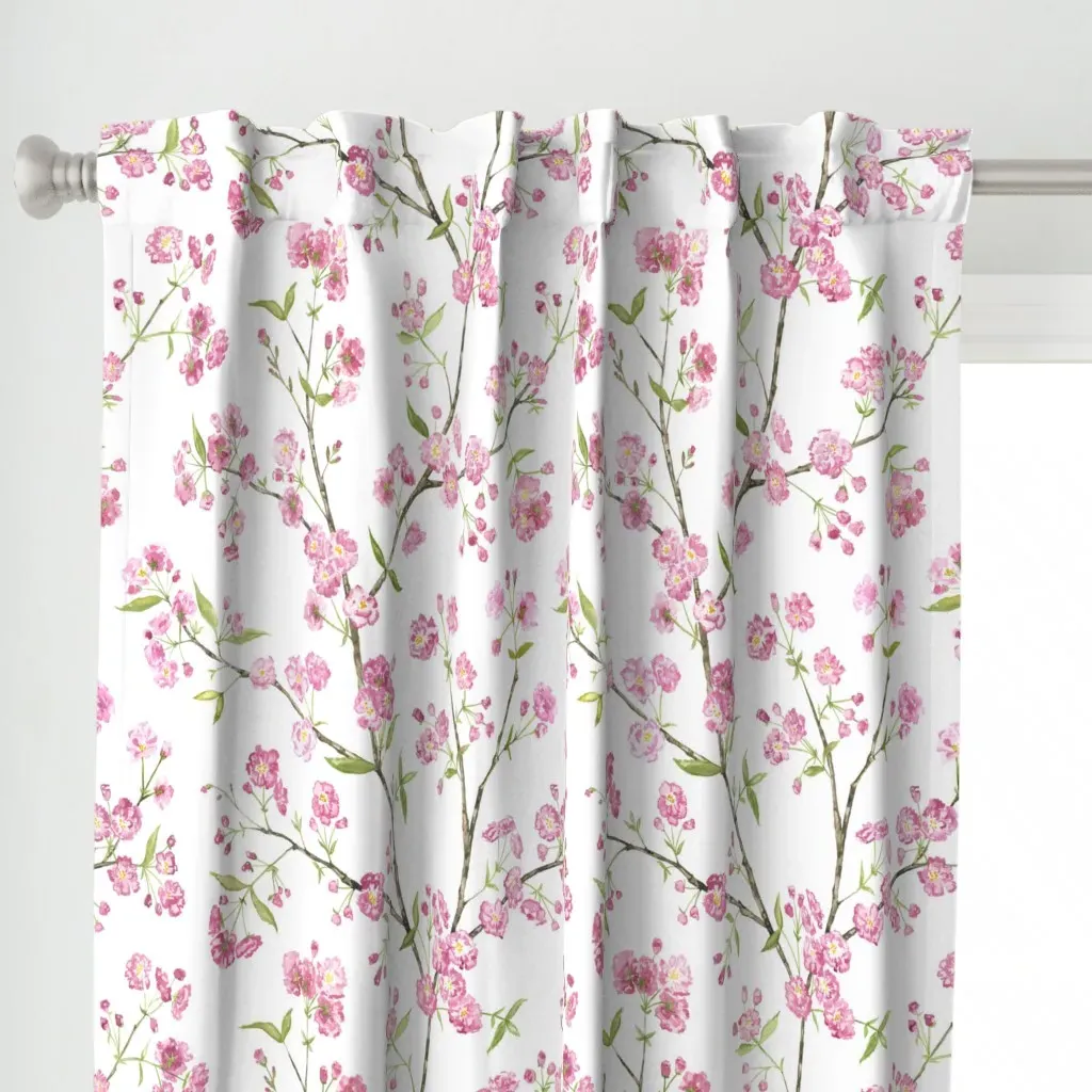 Cherry Blossoms Curtain Panel - Pink alternate view