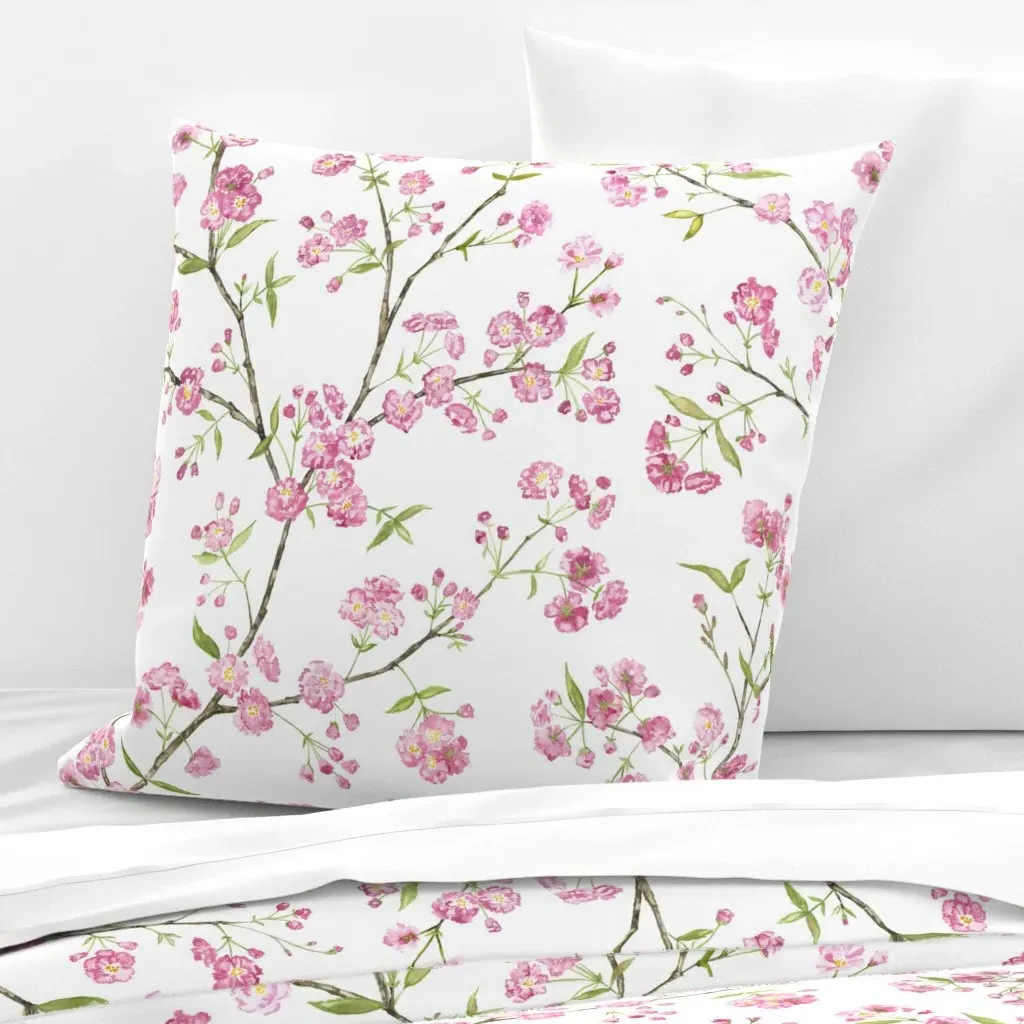 Cherry Blossoms Euro Pillow Sham - Pink product
