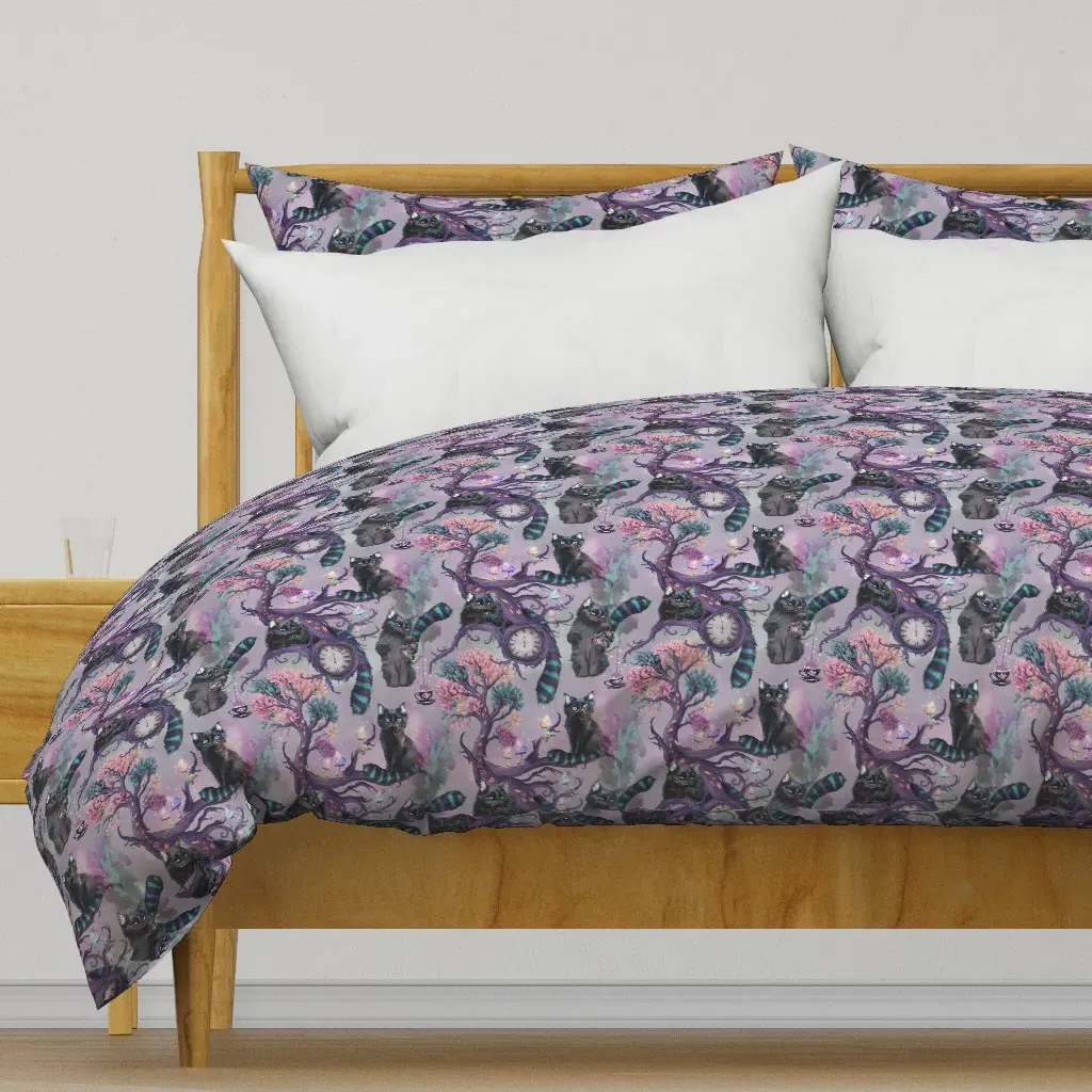 Cheshire Cat's Six O'Clock Tea Duvet Cover - Purple product