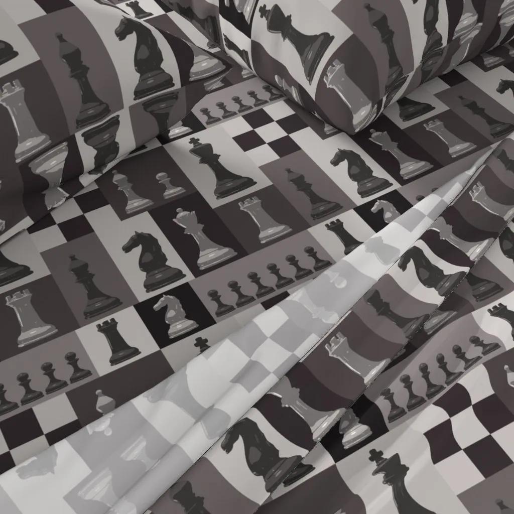 Chess Board Twin XL Sheet Set - Dark Gray alternate view