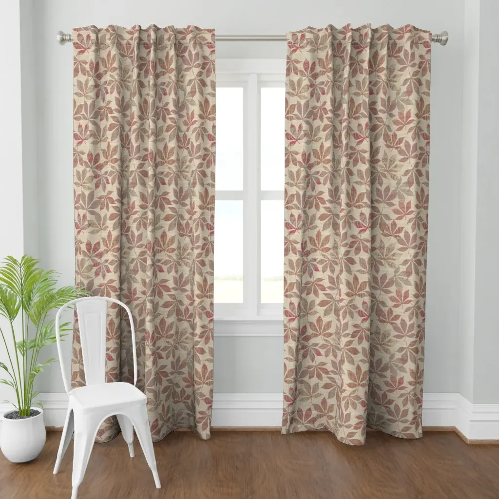 Chestnut Leaves Curtain Panel - Dusty Rose product