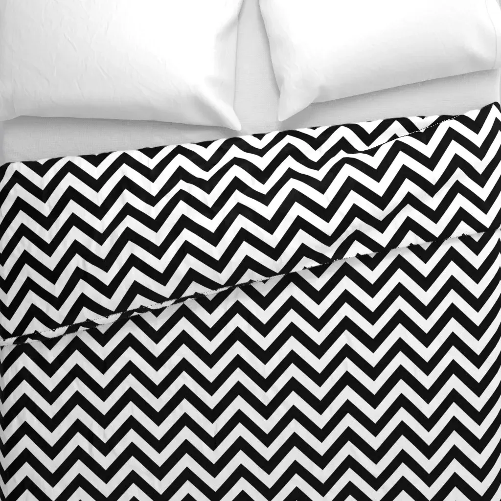 Chevron Duvet Cover - Black, White alternate view