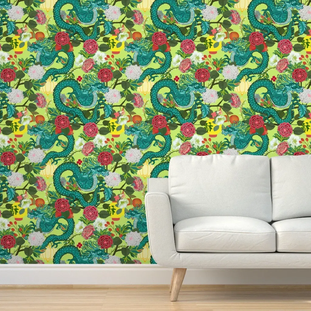 Chiang Mai Pantone 374 Peel and Stick Wallpaper - Teal product