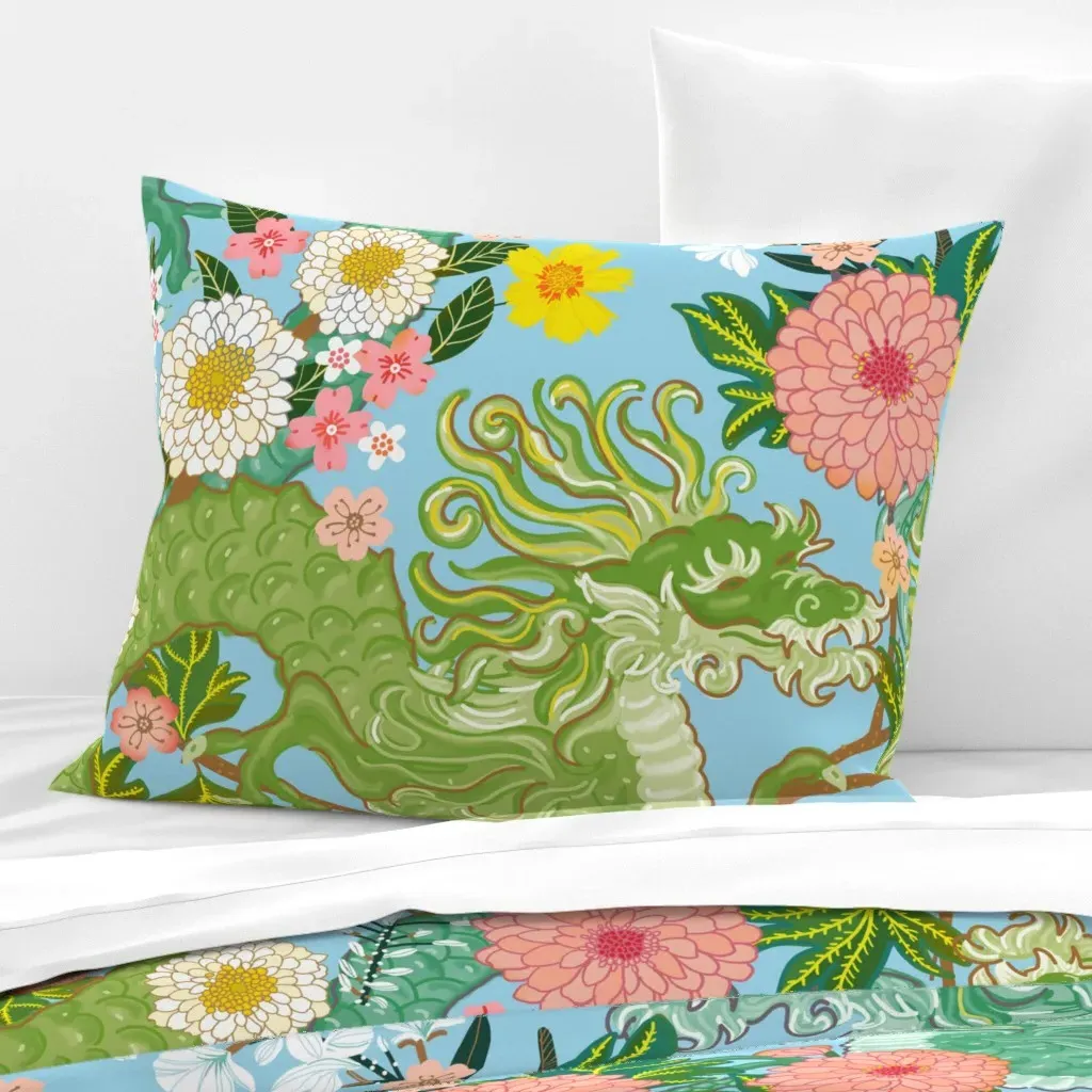 Chiang Mai Standard Pillow Sham - Blue, Cotton Sateen product