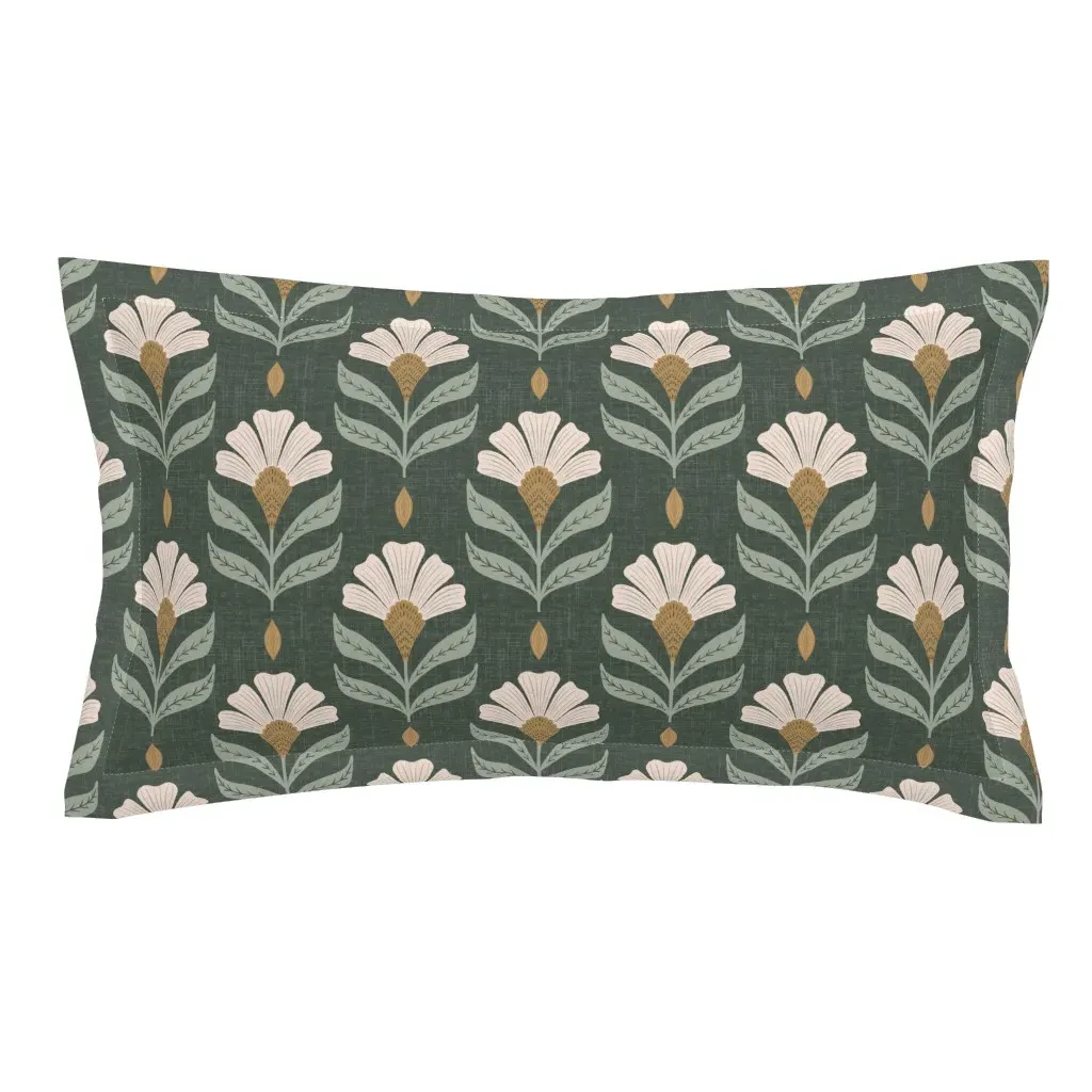 Chiara Rustic Green King Pillow Sham - White product