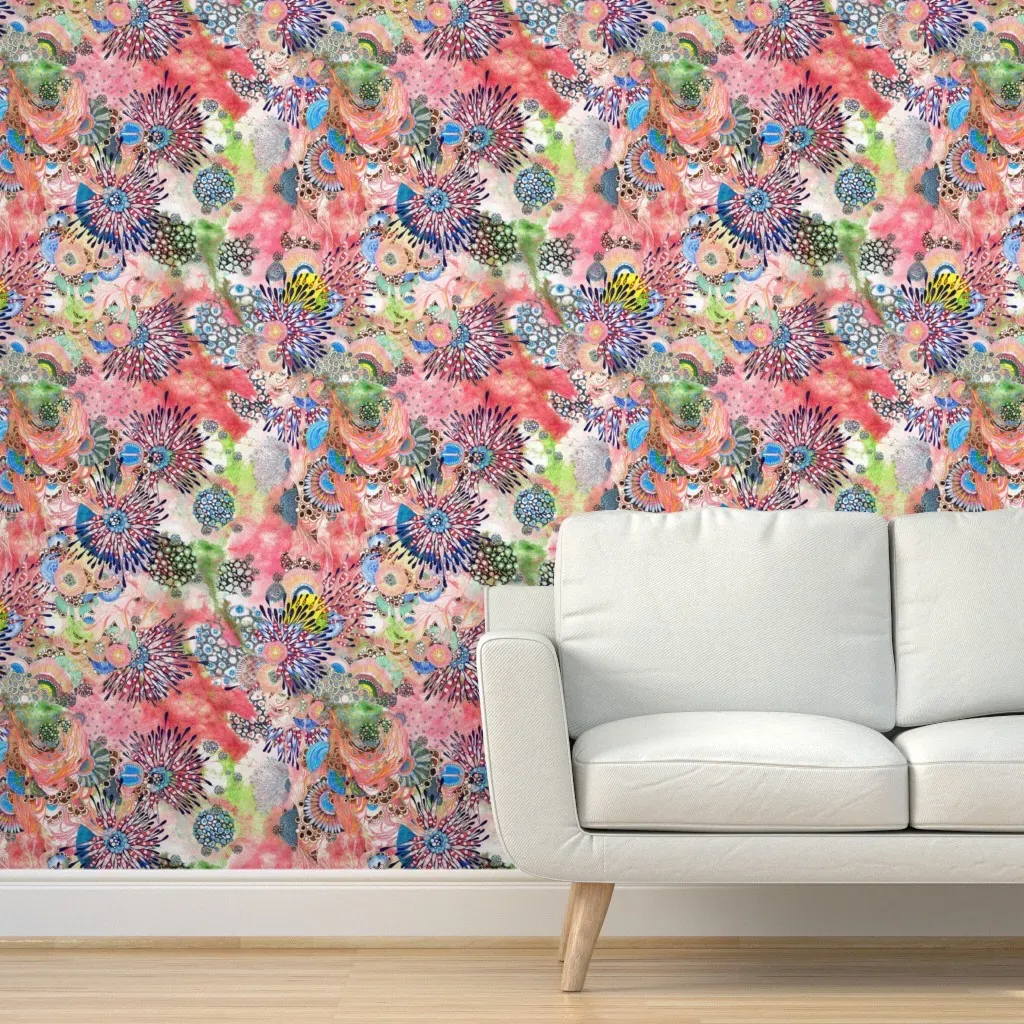Chiasm Peel and Stick Wallpaper - Pink, Blue product