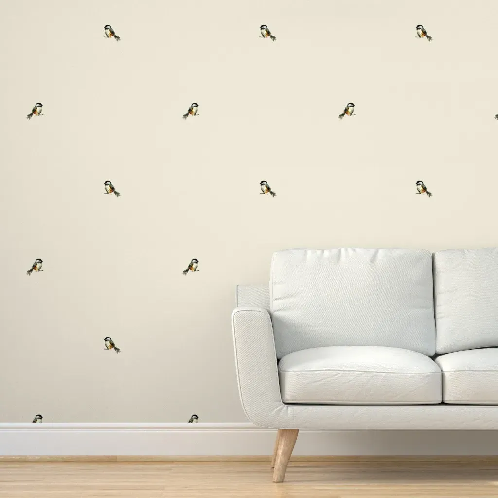 Chickadee Polka Dot Peel and Stick Wallpaper - Black, Fabric product
