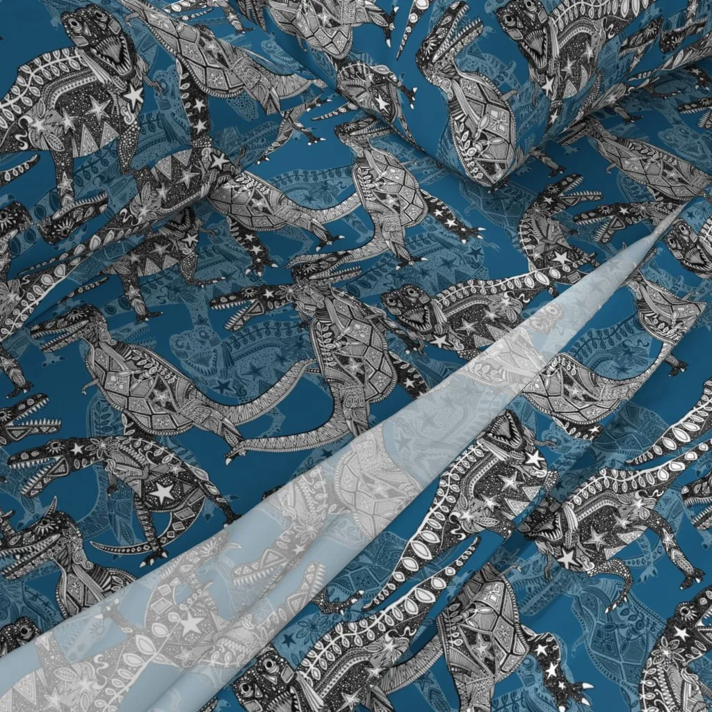 Children Of The Late Cretaceous Twin XL Sheet Set - Teal alternate view