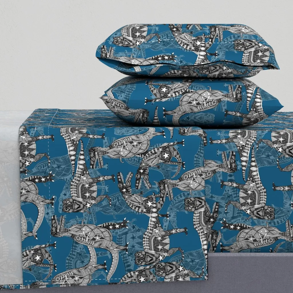 Children Of The Late Cretaceous Twin XL Sheet Set - Teal product
