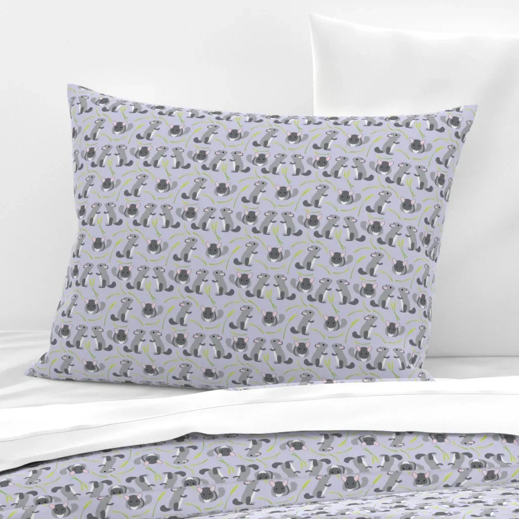 Chinchillas Standard Knife Edge Cushion Cover - Gray, Cotton Sateen product