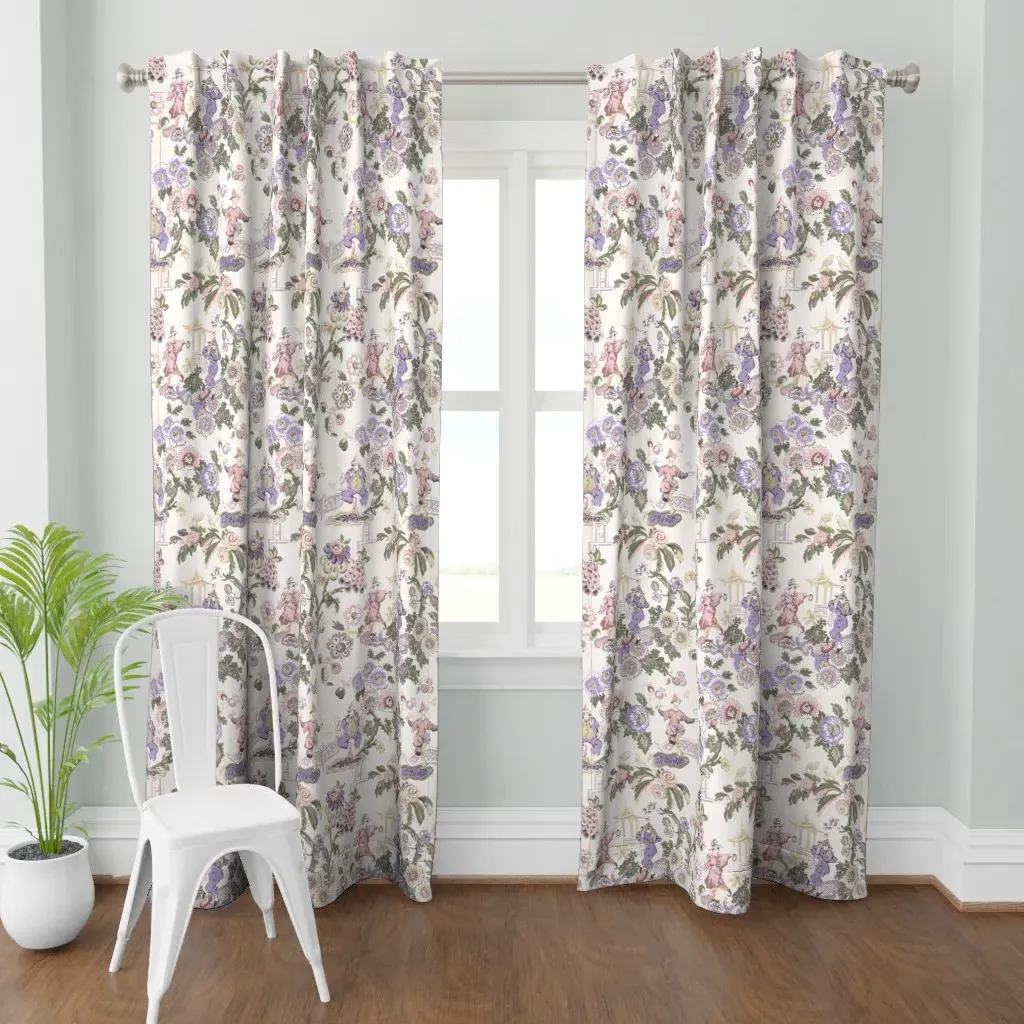 Chinois Circus Curtain Panel - Dusty Rose product