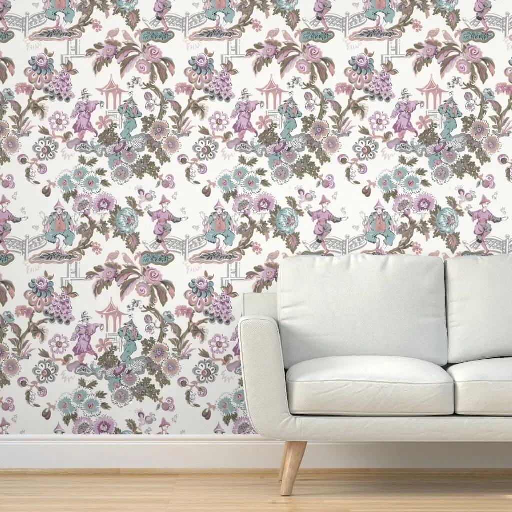 Chinois Circus Peel and Stick Wallpaper - Dusty Rose product