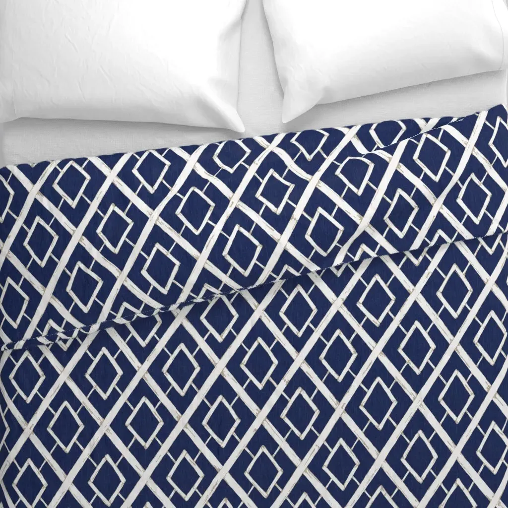 Chinoiserie Bamboo Duvet Cover - Navy Blue alternate view