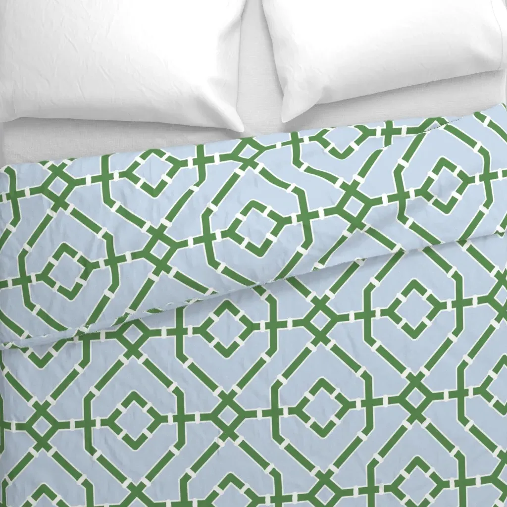 Chinoiserie Bamboo Duvet Cover - Sage Green alternate view