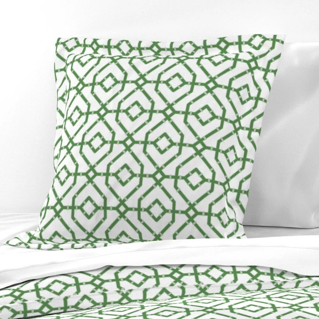 Chinoiserie Bamboo Trellis Medium Euro Pillow Sham - Sage Green product
