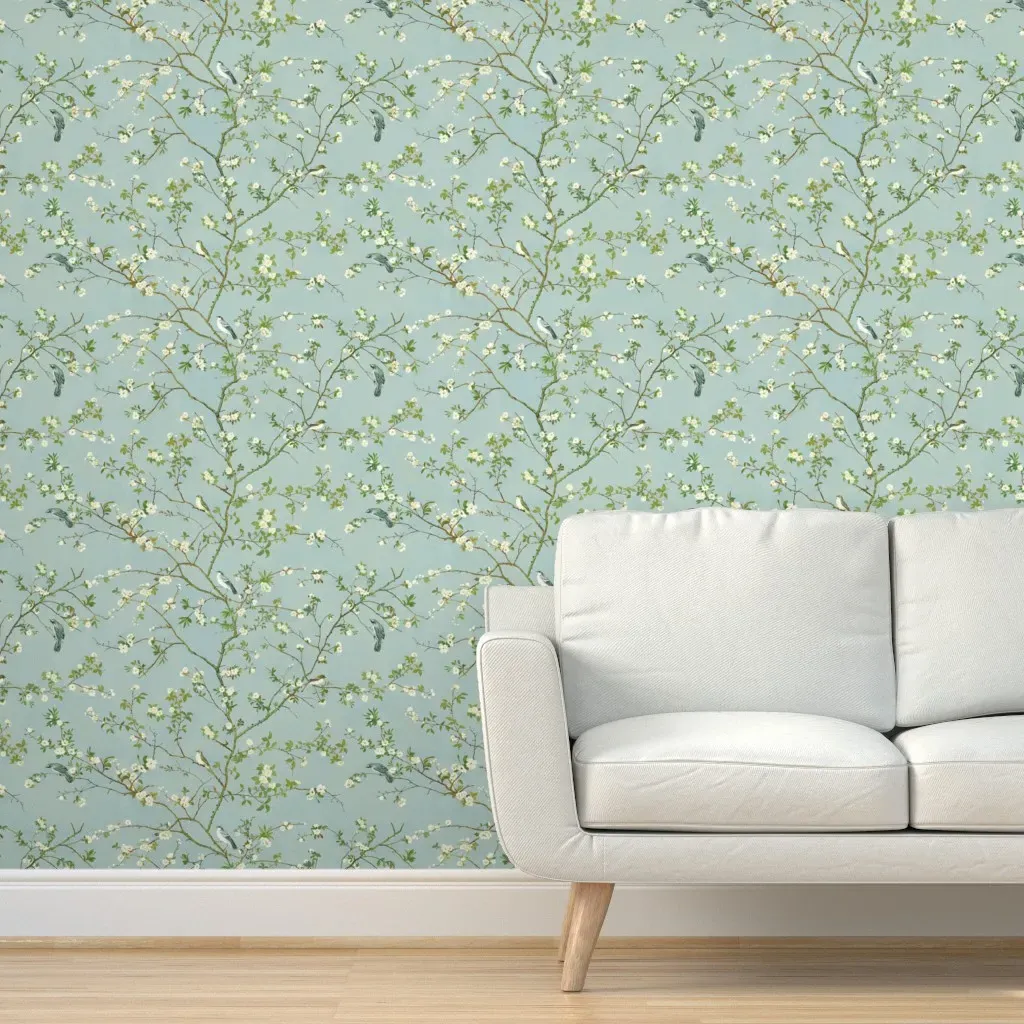 Chinoiserie Birds Peel and Stick Wallpaper - White product