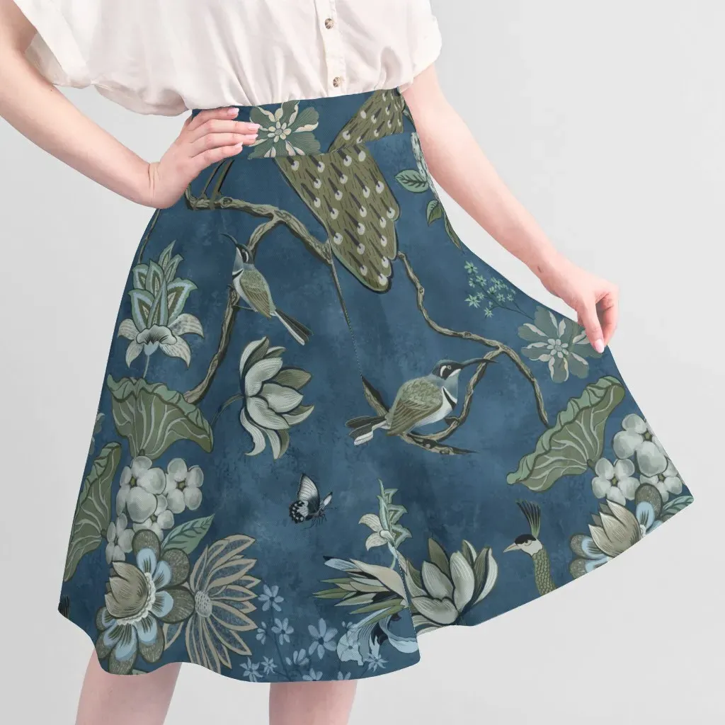 Chinoiserie Chintz Regency Large Yardage Fabric - Teal alternate view