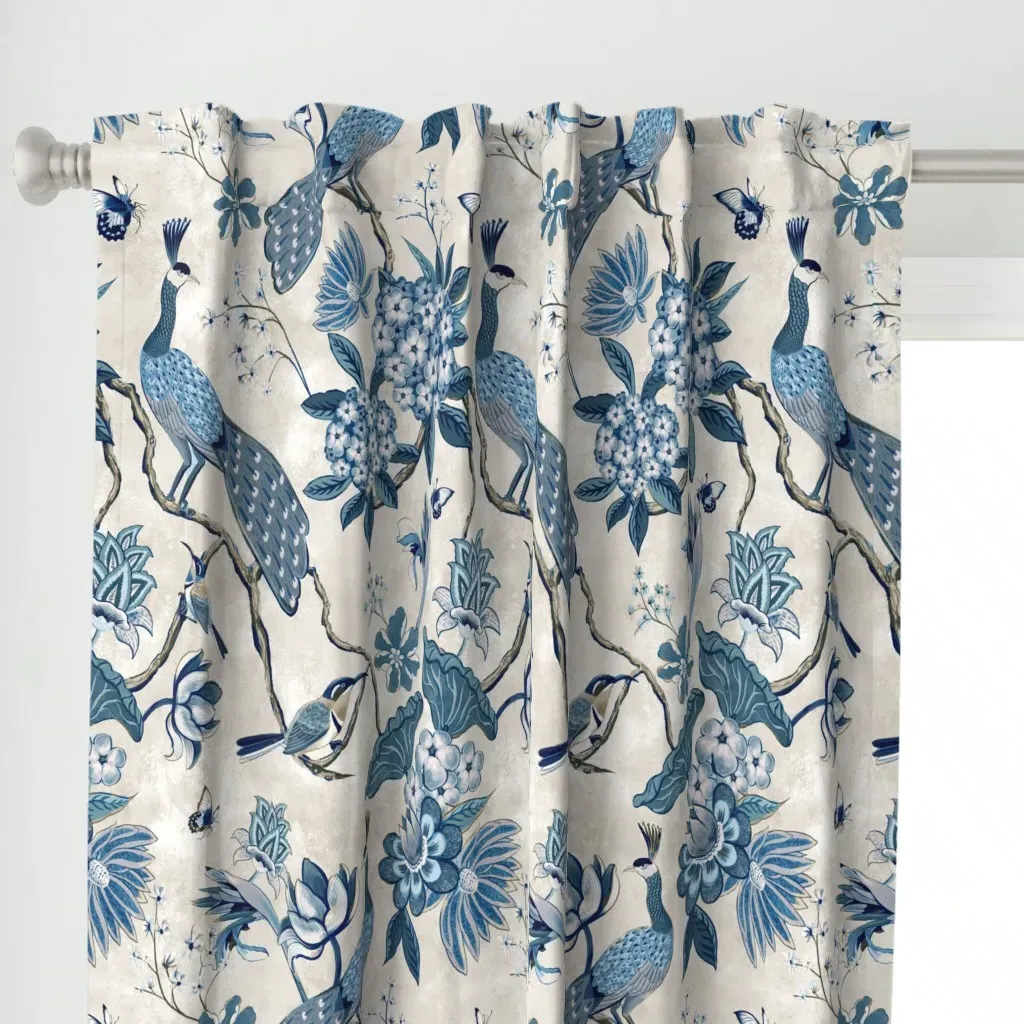 Chinoiserie Curtain Panel - Blue alternate view