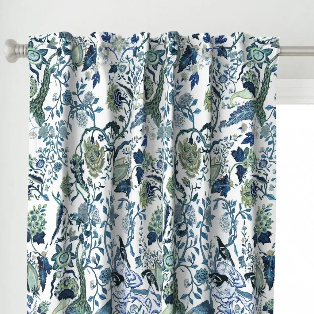 Chinoiserie Curtain Panel - Indigo alternate view